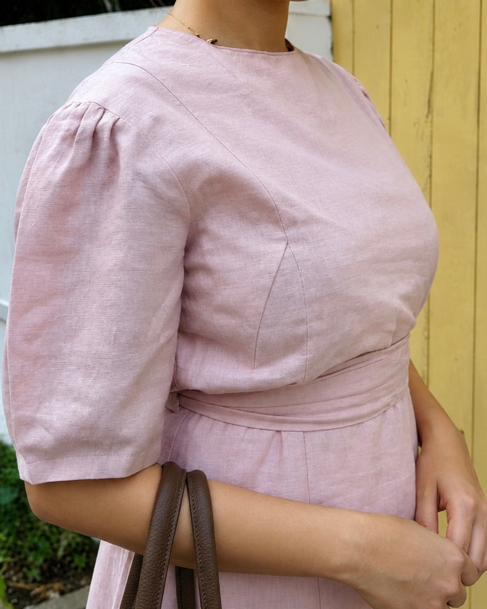 Robe longue Rosalie – Rose poudré