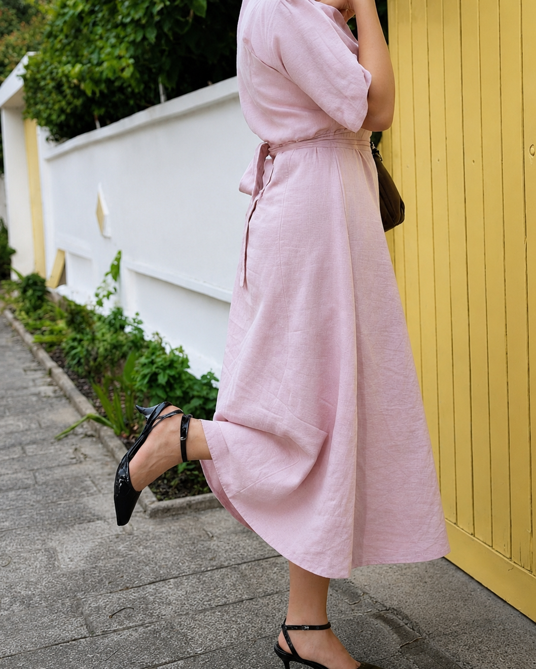 Robe longue Rosalie – Rose poudré